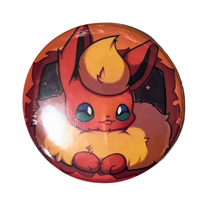 🔥 סיכת פוקימון פלייריון Flareon 58 מ״מ – בעיצוב מהמם ואיכות גבוהה