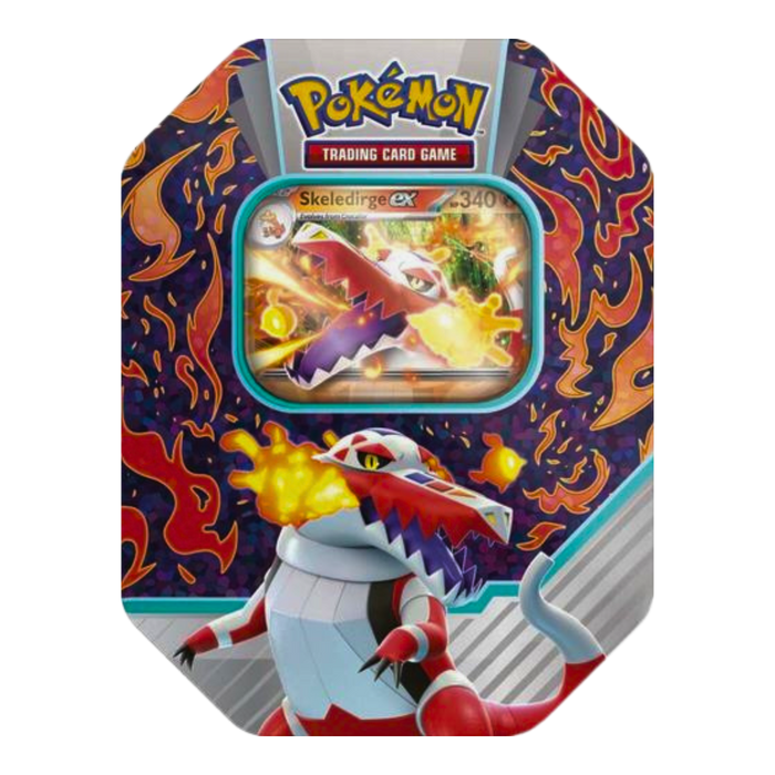 Pokémon TCG: Paldea Partner Tin – Skeledirge-ex | טין בוקס סקילדירג׳ עם 4 בוסטרים
