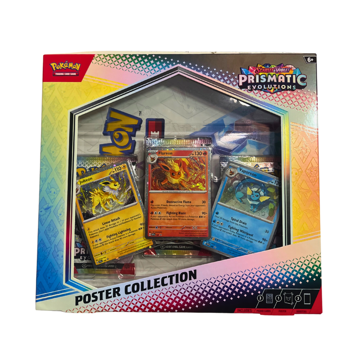 Pokemon TCG: Scarlet & Violet – Prismatic Evolutions Poster Collection | קולקציית פוסטרים וקלפי פרומו נדירים