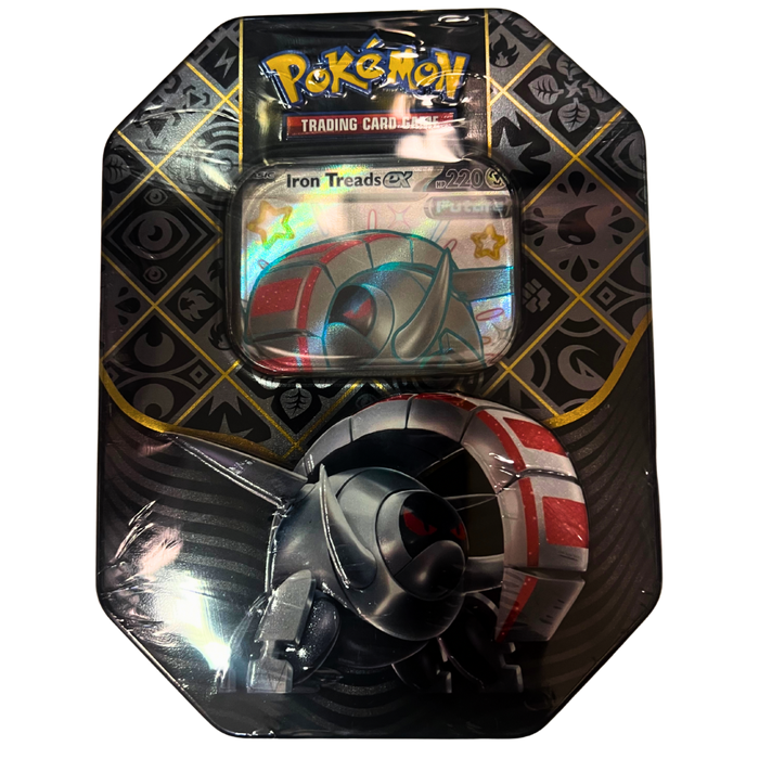 ⚙️ Pokémon TCG: Paldean Fates Tin – Shiny Iron Treads ex
העתיד כבר כאן – בגרסה מתכתית נוצצת!