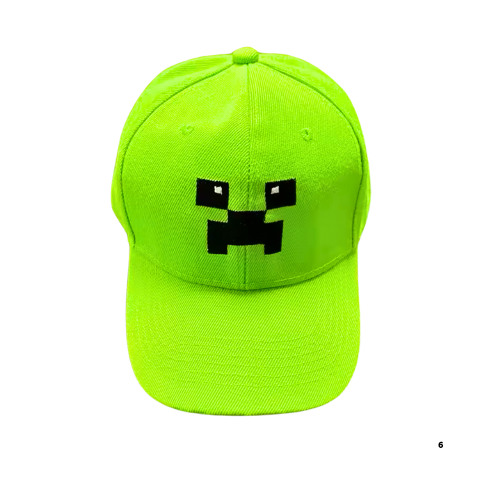 כובע מצחייה קריפר – Minecraft סטייל | עיצוב ירוק בוהק
