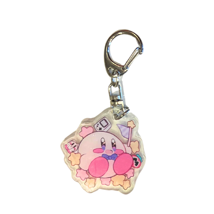 מחזיק מפתחות Kirby עם כוכבים ואלמנטים קלאסיים – נינטנדו