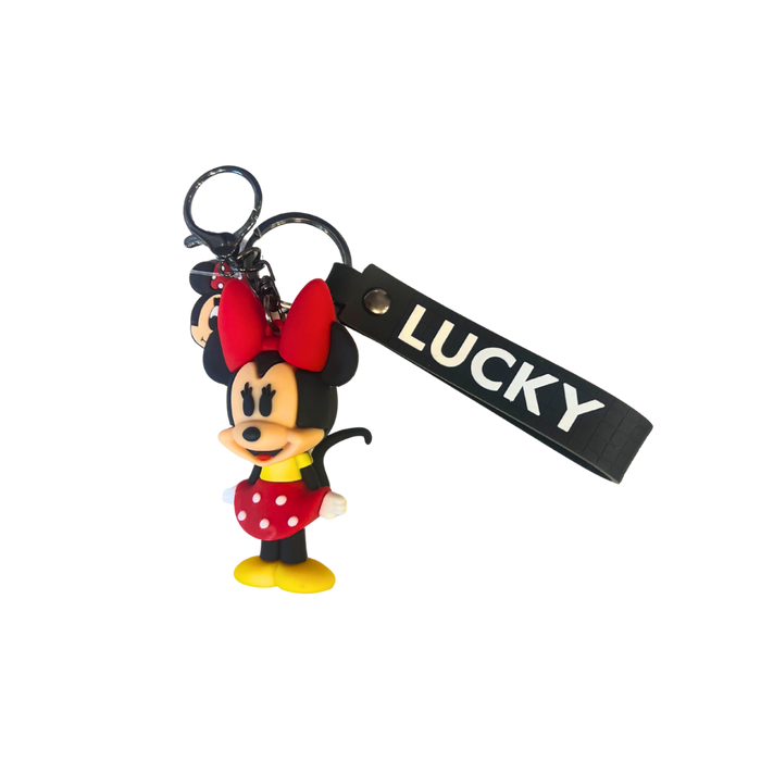 מחזיק מפתחות מיני מאוס עם תג LUCKY | Minnie Mouse Keychain