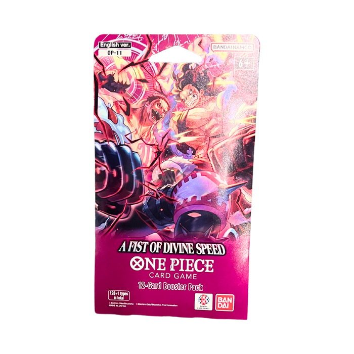 🏴☠️ One Piece Card Game – A Fist of Divine Speed (OP-11) – חבילת בוסטר מוסלבת בקרטון (Blister Pack)