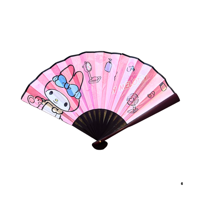 מניפה יפנית מתקפלת בעיצוב מי מלודי / my melody מבית האלו קיטי – סטייל מושלם לקיץ!