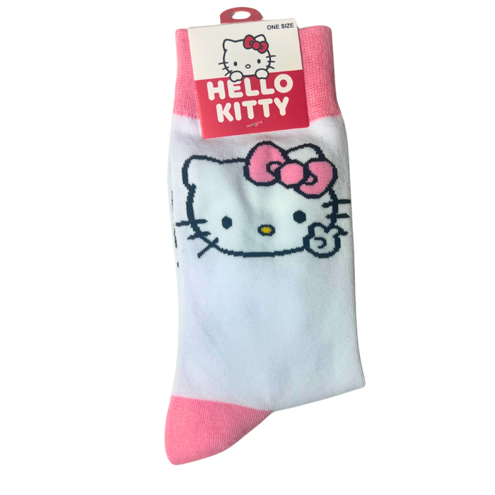 גרבי Hello Kitty חמודות – רקע לבן ורוד 🎀🧦
