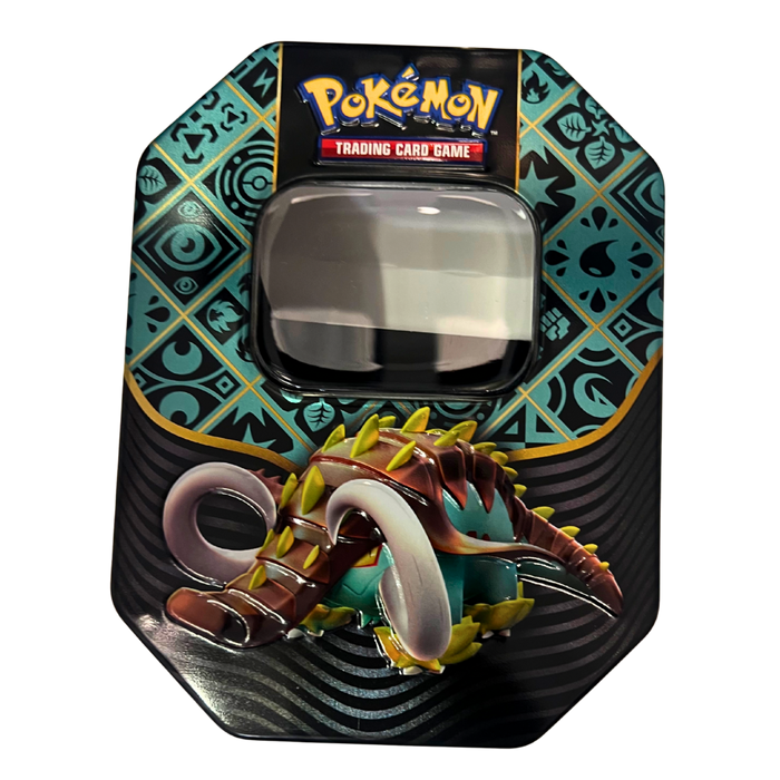 ๐ก๏ธ Pokรฉmon TCG: Paldean Fates Tin โ Shiny Great Tusk ex (ืืื ืจืืง ืืืกืคื ืื)