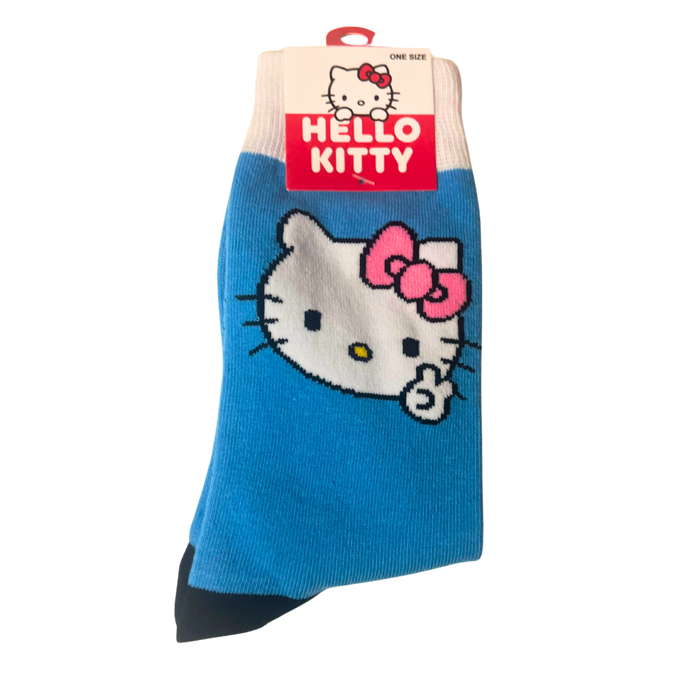 גרבי Hello Kitty חמודות – רקע תכלת מקורי 🎀🧦