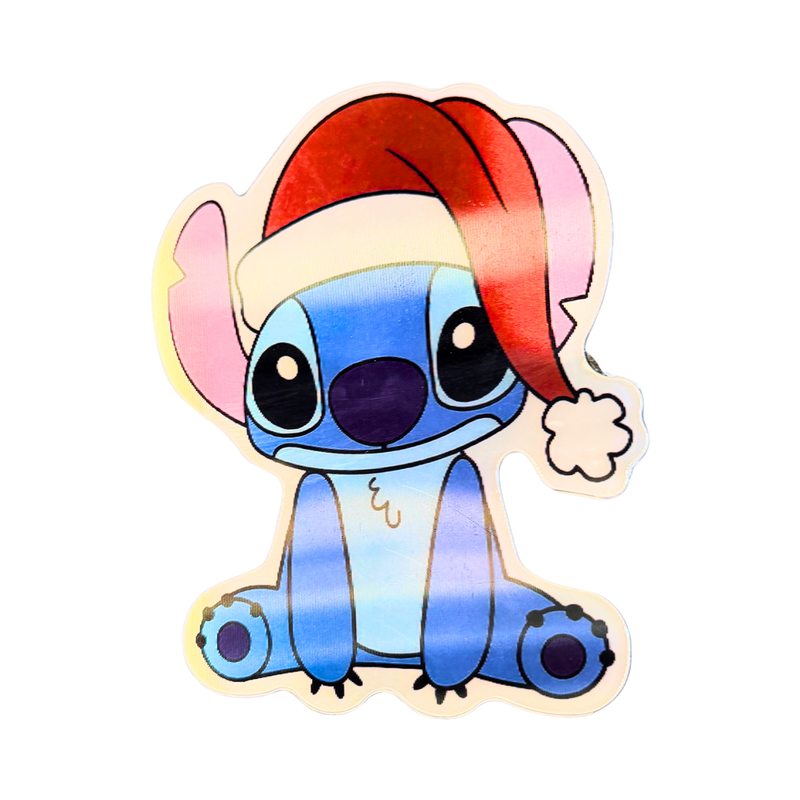 מדבקות - מדבקת 3D סטיץ’ ואיינג’ל בחורף – אפקט מתחלף עם מצנפות חג המולד | Lenticular Peeker אנימה מרקט https://anime-market.co.il