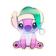 מדבקות - מדבקת 3D סטיץ’ ואיינג’ל בחורף – אפקט מתחלף עם מצנפות חג המולד | Lenticular Peeker אנימה מרקט https://anime-market.co.il