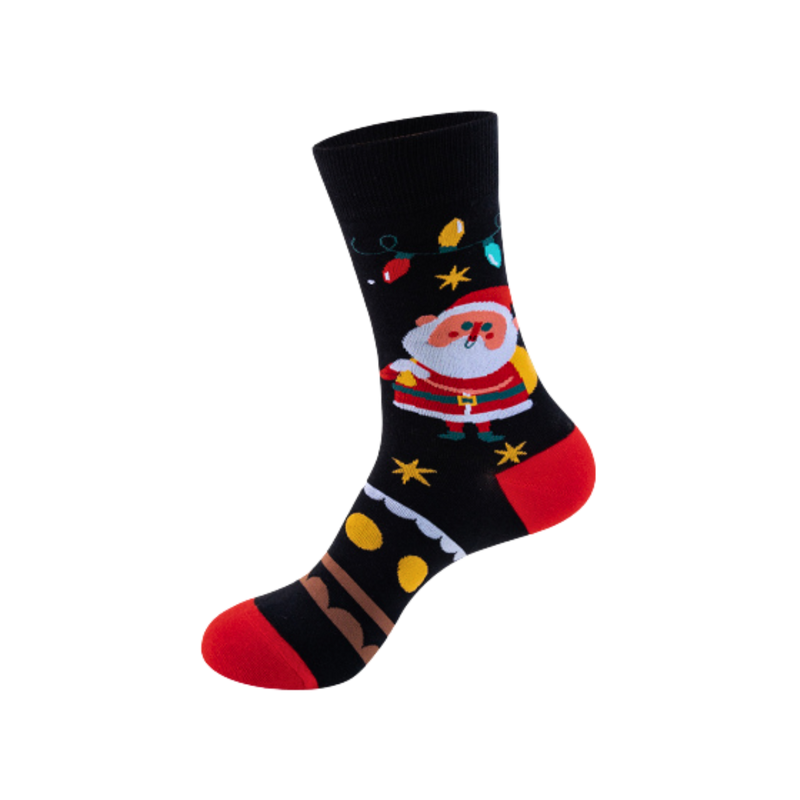 גרביים - חג המולד - סנטה קלאוס גרביים ברקע שחור אנימה מרקט https://anime-market.co.il