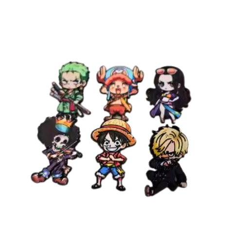 ️ סט סיכות מתכת One Piece – לופי, זורו, סאנג’י, צ’ופר, ברוק ורובין מבית אנימה מרקט רק ב - https://anime-market.co.il