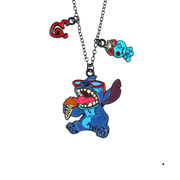 שרשרת סטיץ’ אוכל גלידה | תליון Stitch חמוד מדיסני עם שרשרת שחורה מבית אנימה מרקט רק ב - https://anime-market.co.il