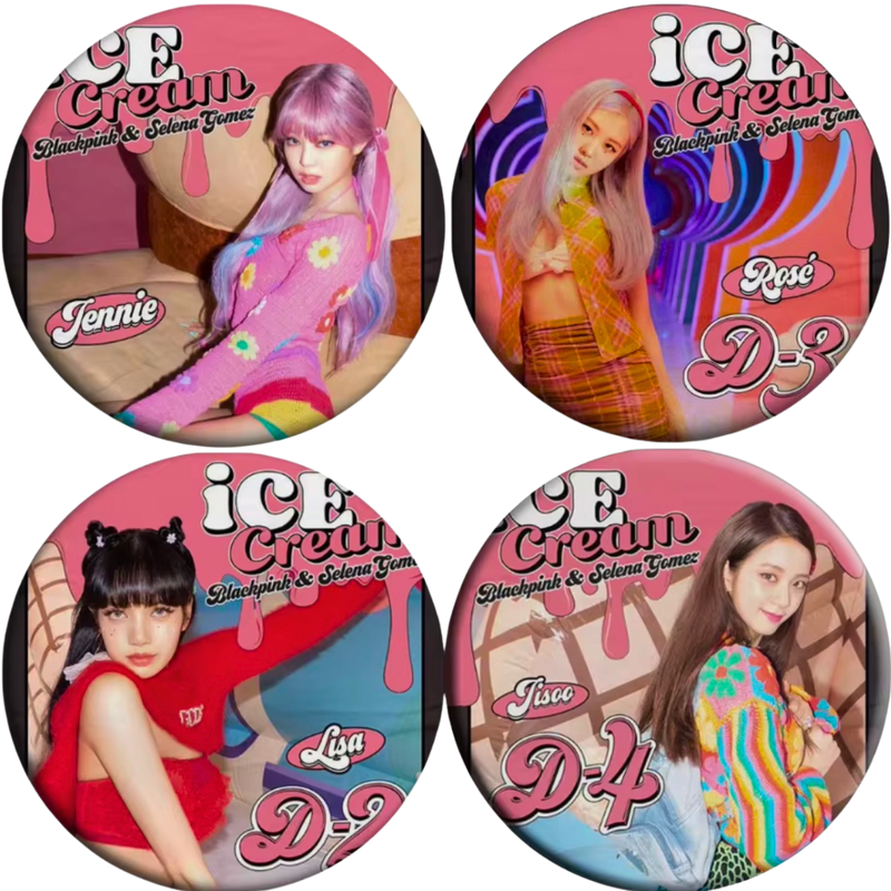 סט סיכות BLACKPINK Ice Cream – ג’ני, רוזה, ליסה וג’יסו הסט השלם מבית אנימה מרקט רק ב - https://anime-market.co.il