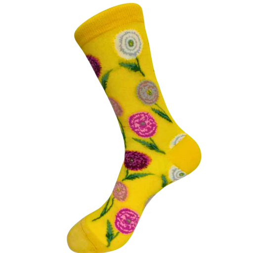 גרביים - גרביים מעוצבים – פרחים על רקע צהוב | מידה אחידה (35–44) אנימה מרקט https://anime-market.co.il