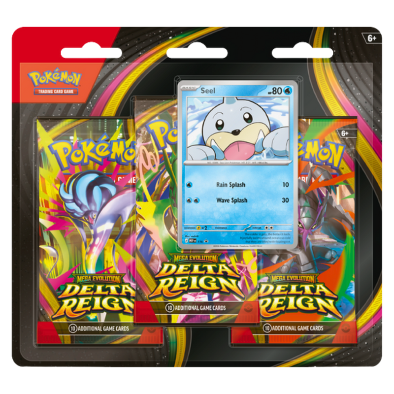 Pokémon Delta Reign 3-Pack Blister – מארז עם 3 חבילות בוסטר וקלף פרומו