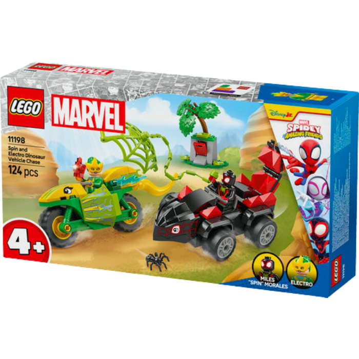 ערכת לגו ספיידי ואלקטרו – מרדף רכבי דינוזאורים | LEGO Marvel #11198