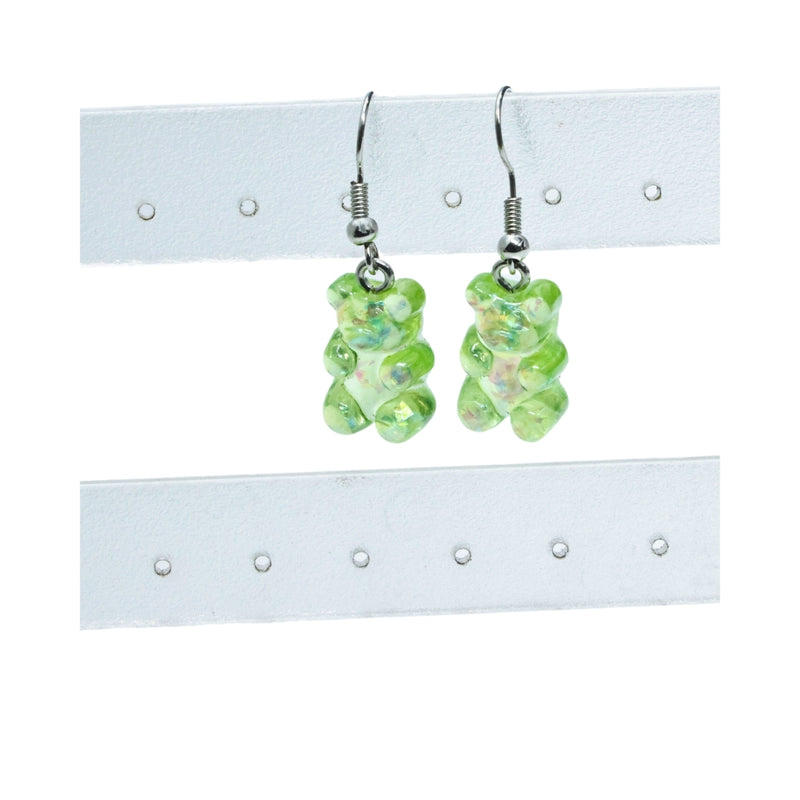 דובי מגומי מנצנץ - דובי מגומי מנצנץ בצבע ירוק זוג עגילים מבית אנימה מרקט רק ב - https://anime-market.co.il