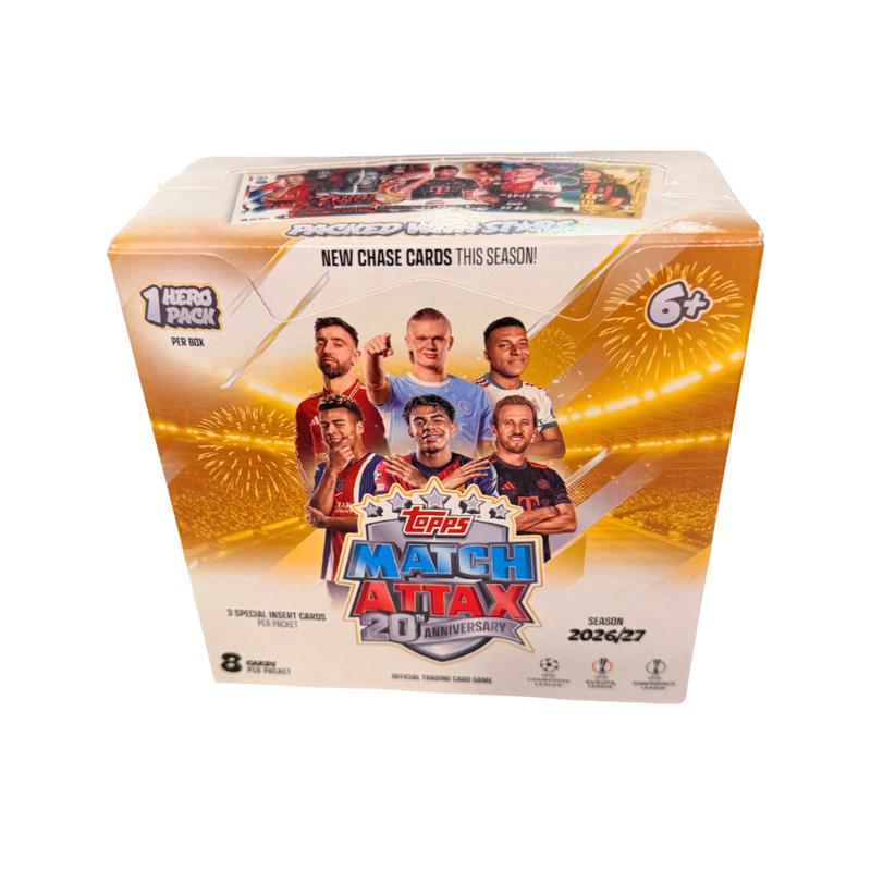 קופסת קלפי כדורגל Topps Match Attax 2026/27 – מהדורת 20 שנה | 288 קלפים מבית אנימה מרקט רק ב - https://anime-market.co.il