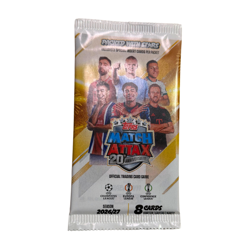 מעטפת קלפי כדורגל Match Attax 2026/27 – ליגת האלופות | 8 קלפים מבית אנימה מרקט רק ב - https://anime-market.co.il