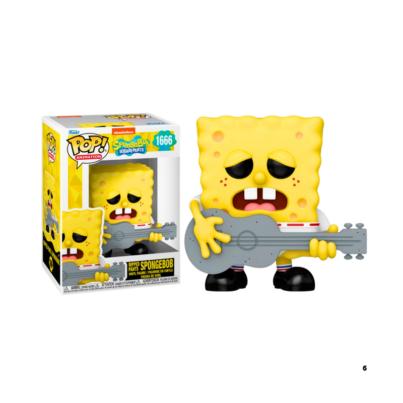 פאנקו פופ - בובת פופ בובספוג עם גיטרה (מכנסיים קרועים) – Funko Pop! Spongebob Ripped Pants 1666 פאנקו פופ https://anime-market.co.il