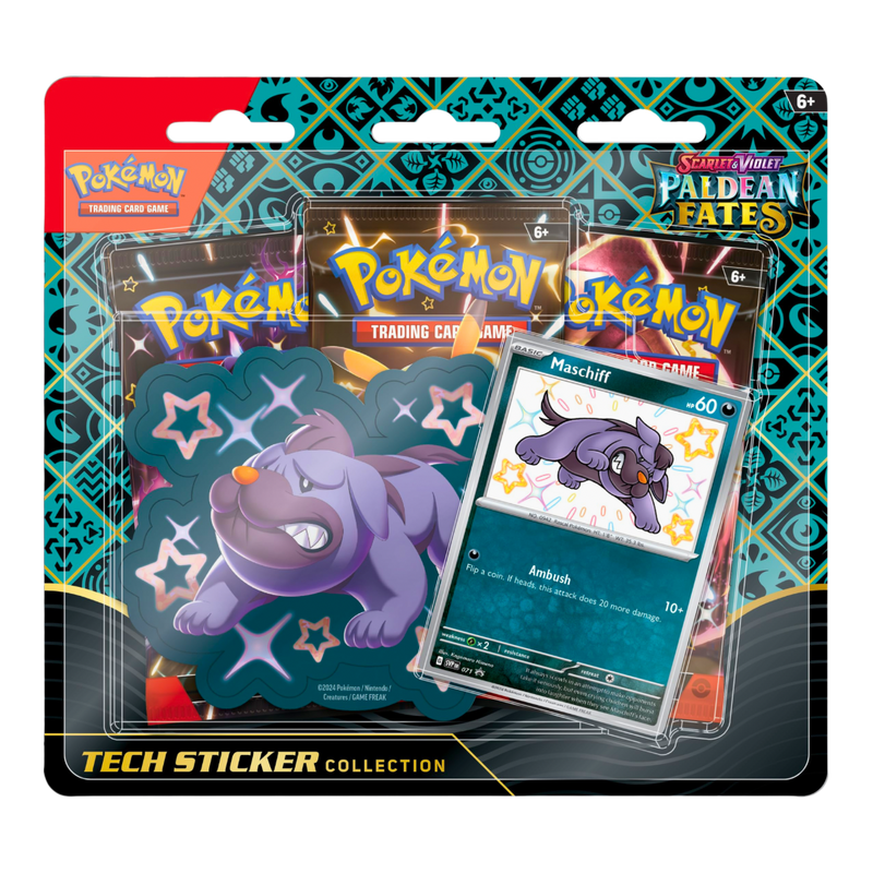 Pokémon Paldean Fates Tech Sticker Collection – Shiny Maschiff