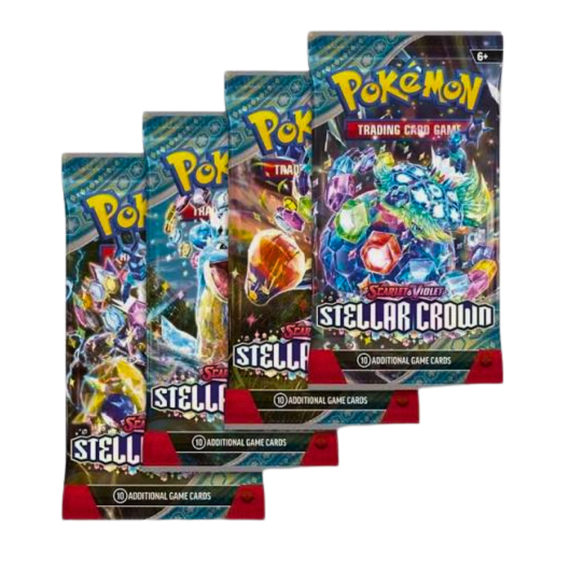 ארט סט Pokémon Stellar Crown – 4 חבילות בוסטר פוקימון סטלר קראון