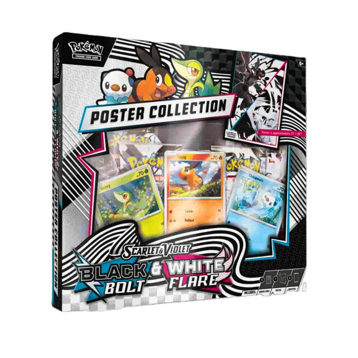 🎉 Pokémon TCG – Black Bolt & White Flare Unova Poster Collection (4 חבילות) 🎉