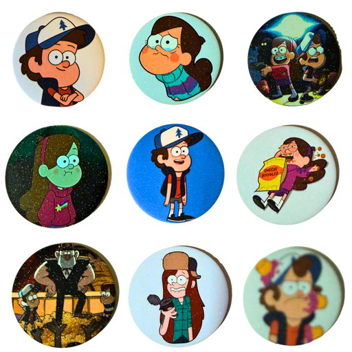 סיכות - סט של 9 סיכות גרוויטי פולס 58 מ”מ – סיכות אספנות לילדים ומעריצי הסדרה אנימה מרקט https://anime-market.co.il