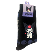 גרביים - גרבי Kuromi חמודות – רקע שחור מקורי 🖤💜🧦 עיצוב ראשון אנימה מרקט https://anime-market.co.il