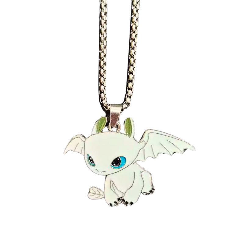 🐉 שרשרת לייט פיורי – הדרקונית הלבנה | Light Fury Necklace מבית אנימה מרקט רק ב - https://anime-market.co.il