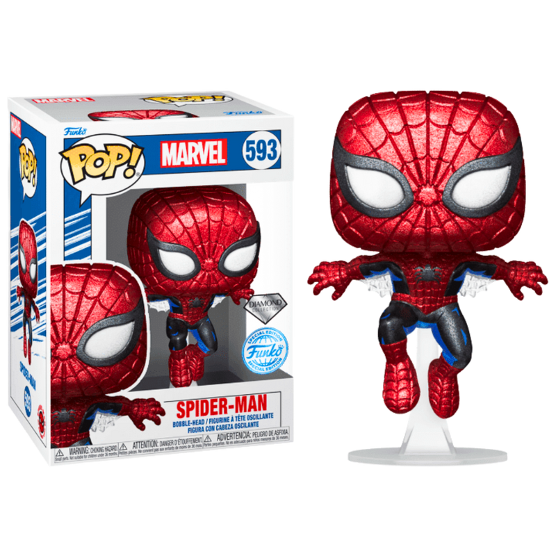 Funko Pop Spider-Man Diamond Collection #593 – Marvel | דמות ויניל נוצצת אספנות