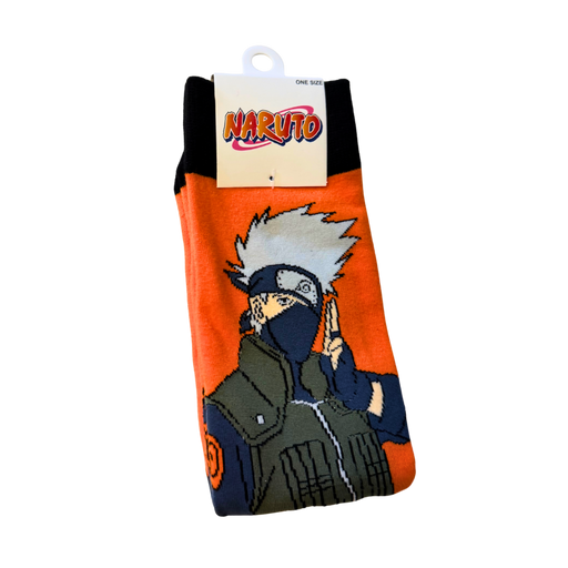 גרבי קאקשי Hatake | Naruto Shippuden – 2 עיצובים מיוחדים | מידה 36-46 | גרביים לאוהבי אנימה ברקע כתום מבית אנימה מרקט רק ב - https://anime-market.co.il