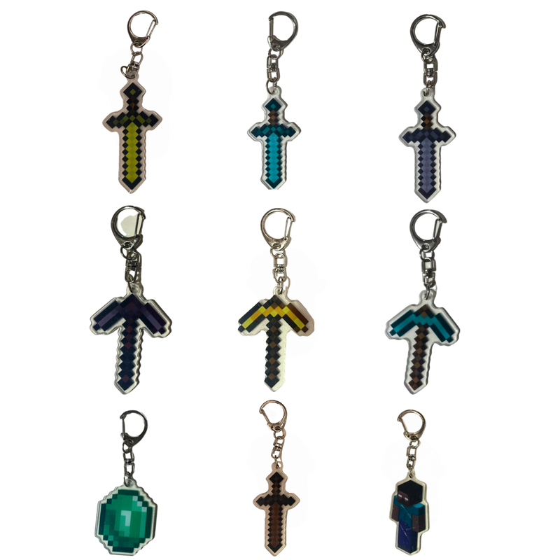 מחזיקי מפתחות - באנדל 9 מחזיקי מפתחות אקריליים מיינקראפט – מגוון דמויות בהפתעה | רק 99 ש”ח אנימה מרקט https://anime-market.co.il