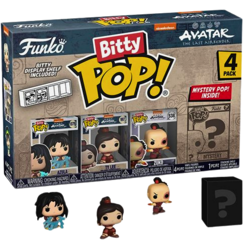 🔥 Funko Bitty Pop! Avatar: The Last Airbender – אזולה, טאי לי וצוקו | מארז 4 דמויות מיניאטוריות