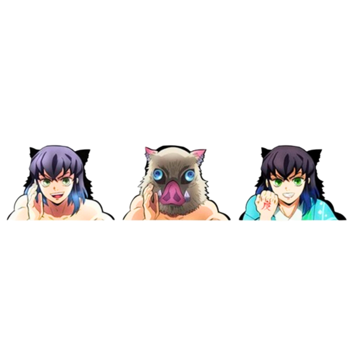 מדבקת תלת־ממד אינוסקה האשיבירה – Demon Slayer | גודל 150×103 מ״מ