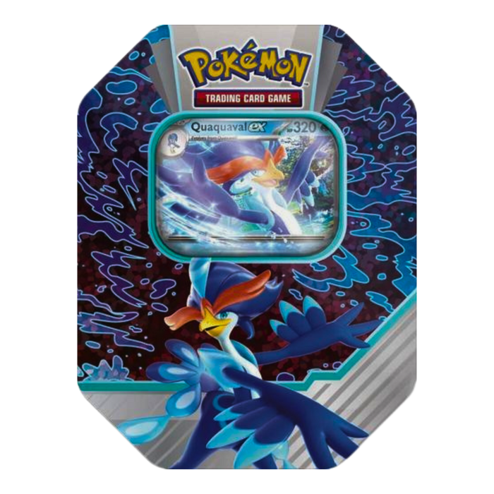 Pokémon TCG: Paldea Partner Tin – Quaquaval-ex | טין בוקס קוואקוואבל  עם 4 בוסטרים