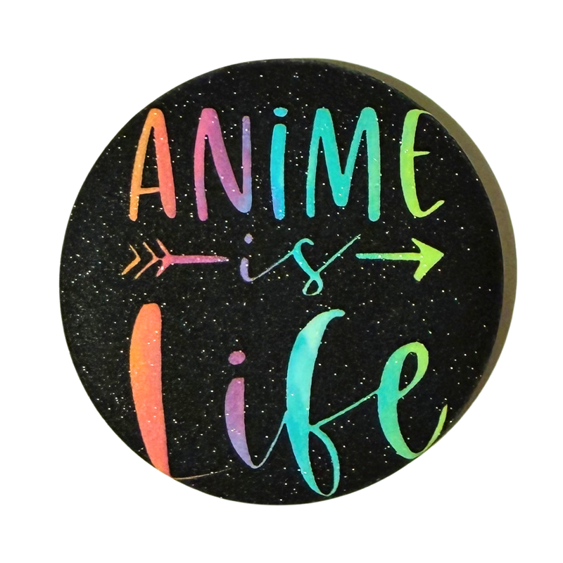 סיכת Anime is Life מנצנצת 58 מ”מ – סיכות אספנות לאנימה מבית אנימה מרקט רק ב - https://anime-market.co.il