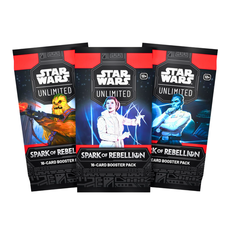Star Wars: Unlimited – Spark of Rebellion | שלישיית בוסטרים (3 חבילות) | משחק קלפי אספנות מבית אנימה מרקט רק ב - https://anime-market.co.il