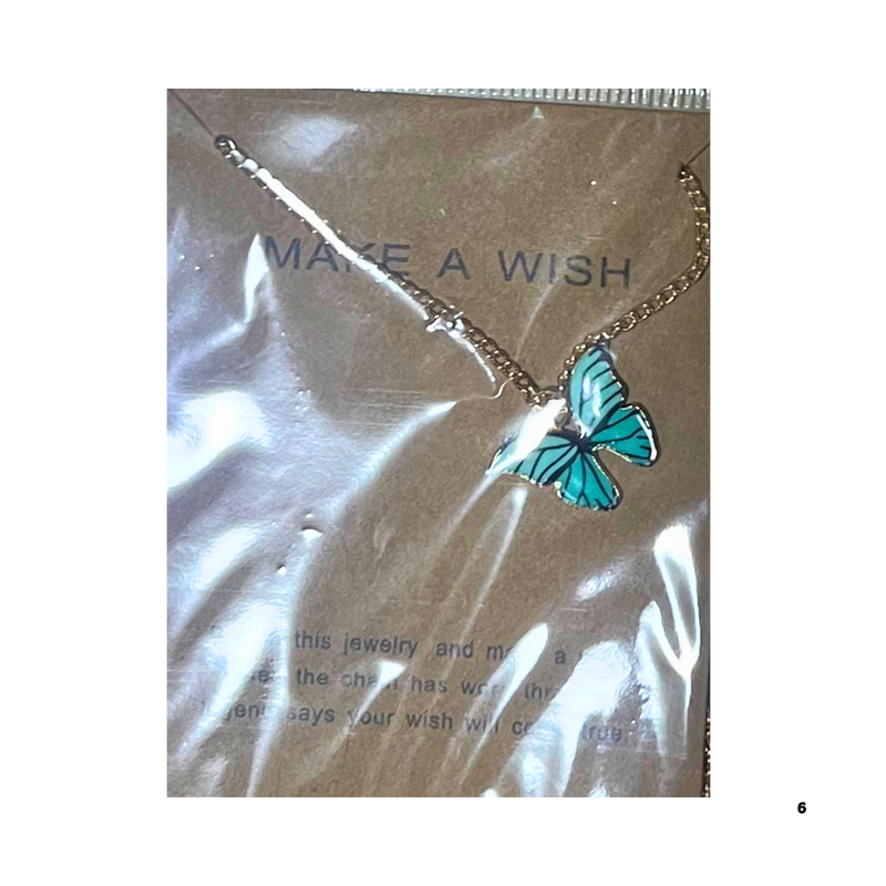 שרשרת פרפר “Make a Wish” – צבעים לבחירה תכלת מבית אנימה מרקט רק ב - https://anime-market.co.il