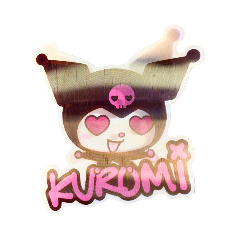 מדבקת תלת־מימד קרומי – רגילה ↔ מאוהבת (Kuromi Lenticular 3D) מבית אנימה מרקט רק ב - https://anime-market.co.il