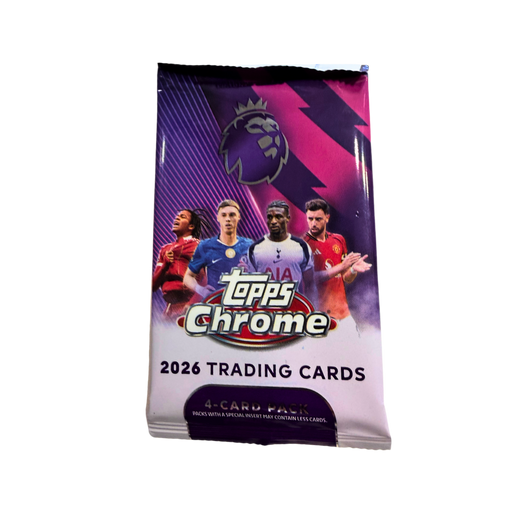Topps Chrome English Premier League 2026 – חבילת 4 קלפי כדורגל מקוריים מבית אנימה מרקט רק ב - https://anime-market.co.il