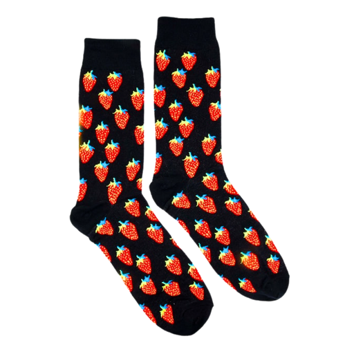 גרביים - גרבי תותים קטנים על רקע שחור – מידה אחידה (35–44) אנימה מרקט https://anime-market.co.il