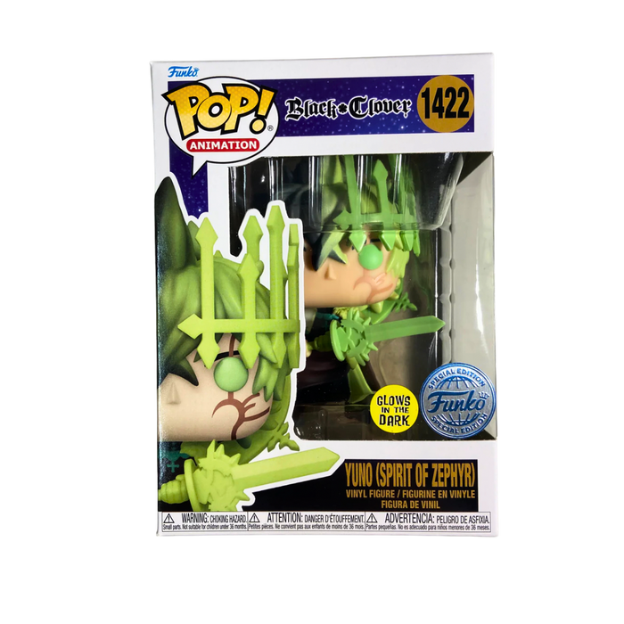 Funko Pop! Yuno (Spirit of Zephyr) #1422 – בובת אספנות מ-Black Clover (Animation) – מהדורת Glow-in-the-Dark