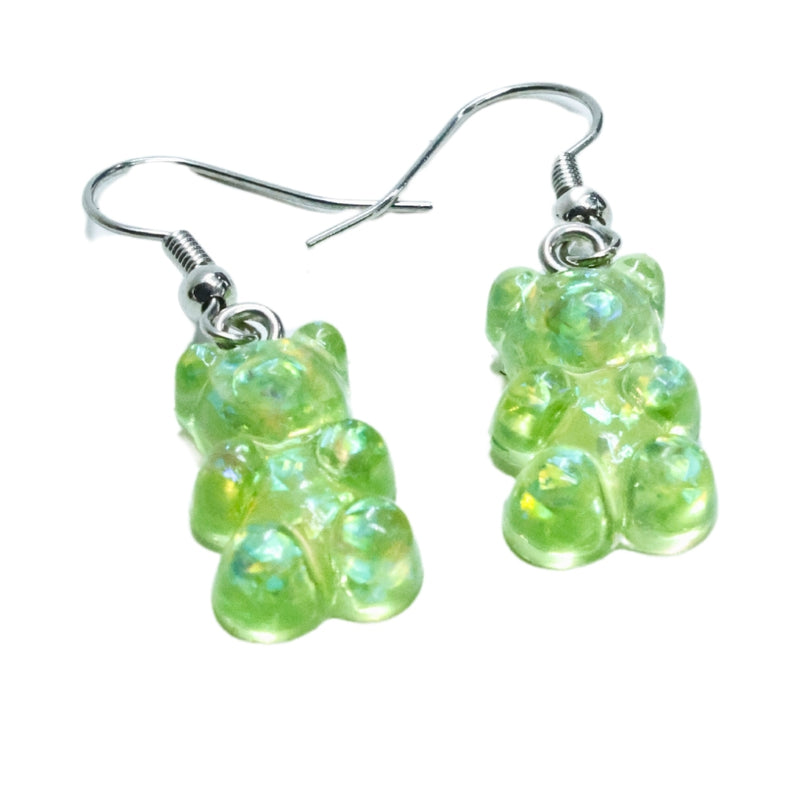 דובי מגומי מנצנץ - דובי מגומי מנצנץ בצבע ירוק זוג עגילים מבית אנימה מרקט רק ב - https://anime-market.co.il