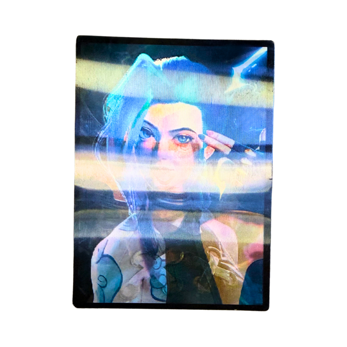 מדבקת תלת־מימד ג’ינקס Arcane – מדבקת עדשה לנטיקולרית חמודה | מדבקת רכב / מחשב