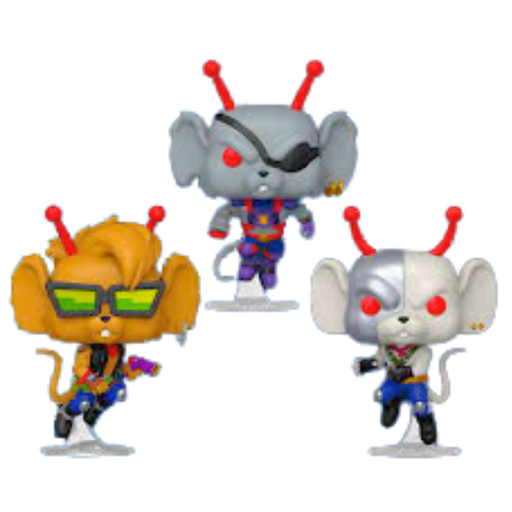 פסלוני אספנות - Funko Pop! Biker Mice from Mars – שלישיית האספנות הרשמית (Throttle #1937, Vinnie #1936, Modo #1938) פאנקו פופ https://anime-market.co.il