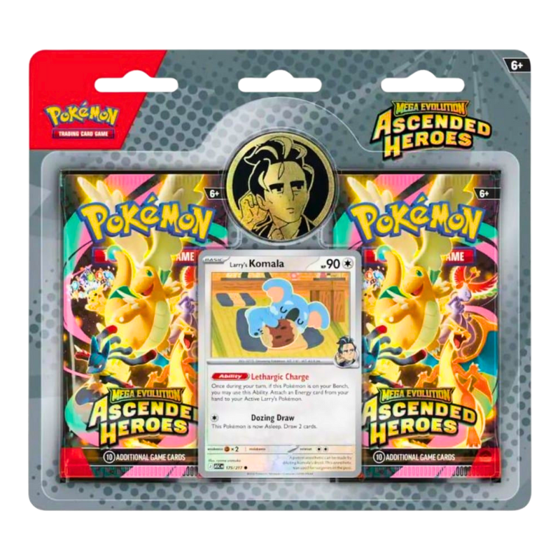 קלפי אספנות פוקימון Komala – מארז Pokémon TCG ME: Ascended Heroes 2-Pack Blister מבית אנימה מרקט רק ב - https://anime-market.co.il