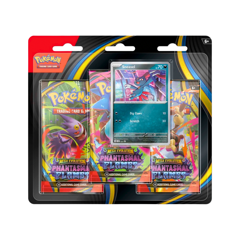 Pokémon TCG Mega Evolution: Phantasmal Flames – 3 Booster Packs & Sneasel Promo Card | בלעדי לאתר מבית אנימה מרקט רק ב - https://anime-market.co.il