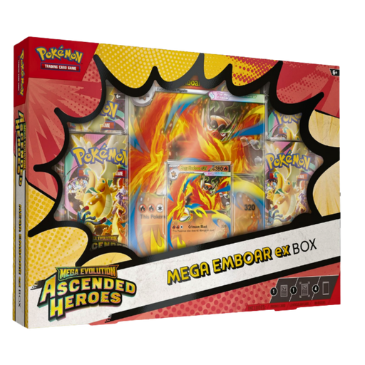 Pokémon TCG Mega Evolution: Ascended Heroes – Mega Emboar ex Box | בלעדי לאתר מבית אנימה מרקט רק ב - https://anime-market.co.il